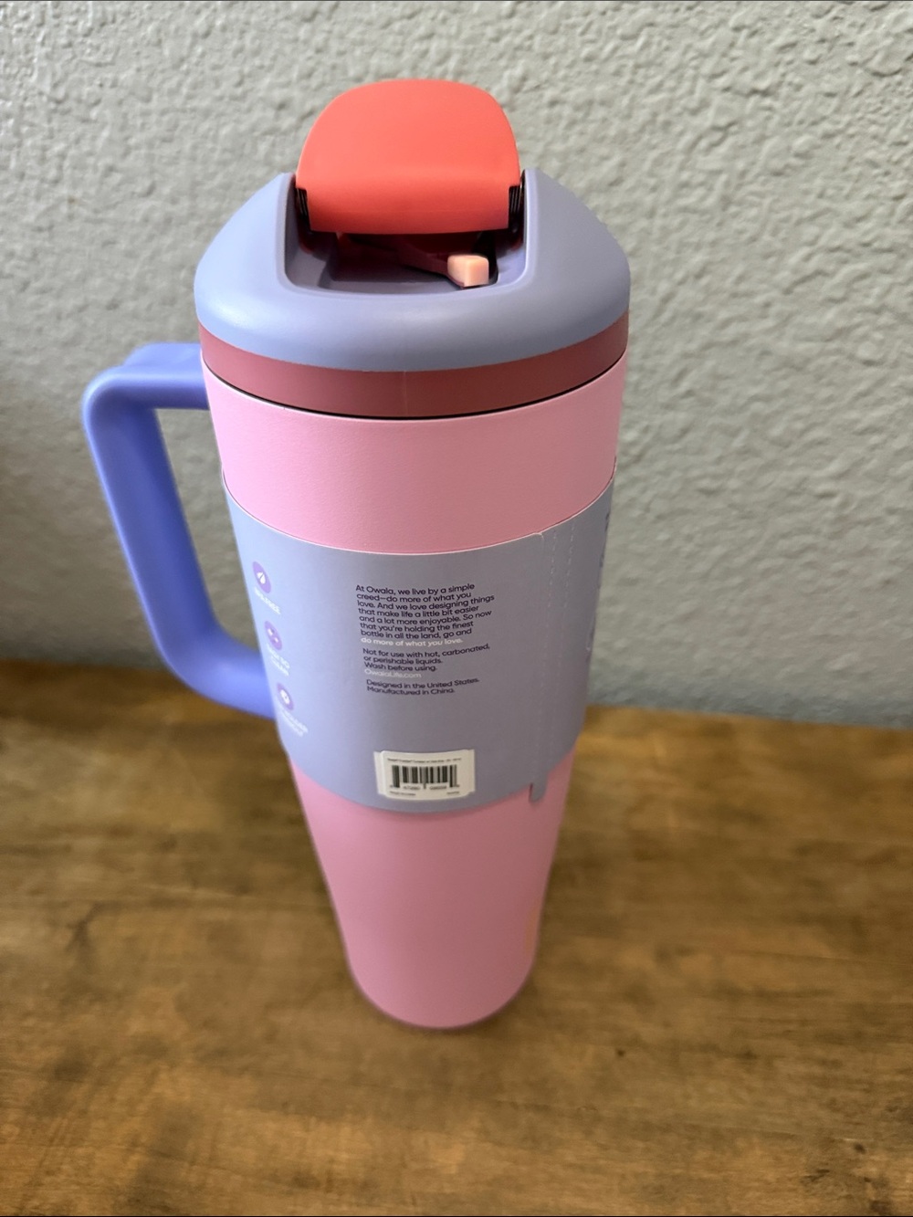Owala Pink & Lavender Insulated Travel Tumbler with Handle 40 oz - Picture 2 of 6